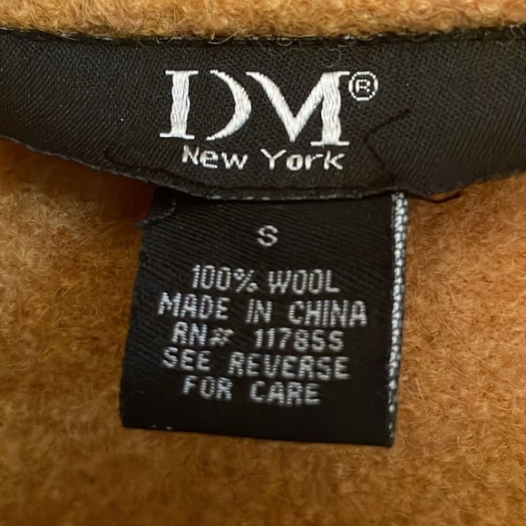 DM New York Vintage Mustard Wool Double Breasted Cropped Wide Sleeve Jacket - Picture 11 of 12